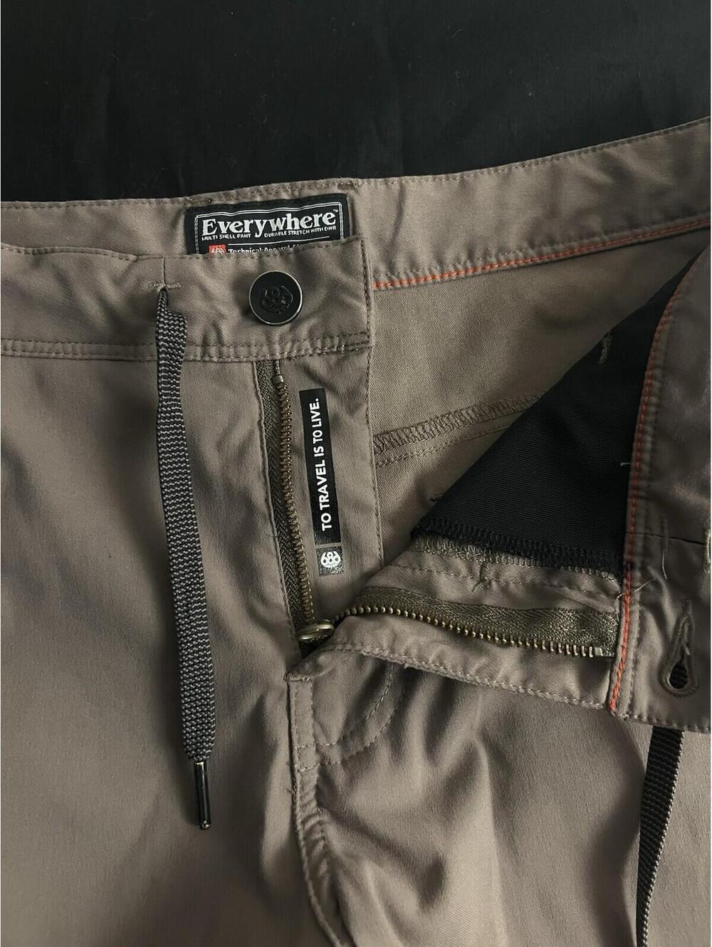 686 Everywhere Hiking Multi Shell Pants Mens Size 32 x 32 Slim Fit Dark Brown - Picture 4 of 12